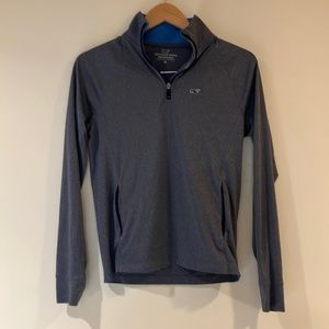 Vineyard Vines - Men’s XS Performance Quarter-zip, Grey and Blue